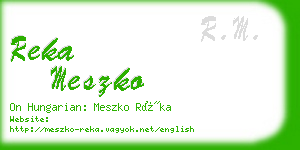 reka meszko business card